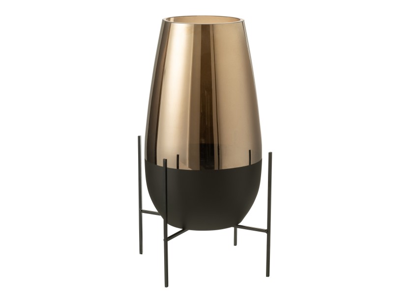 Vase Milan gold/balck