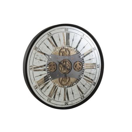 Horloge chiffres romains miroir antique noir