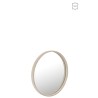 Miroir rond en cuir beige petit