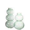 Grand vase en verre vert globes