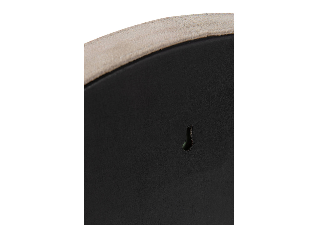 Miroir rond en cuir beige petit