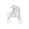 Cheval avec 2 anges Blanc/Argent grand