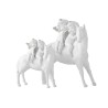 Cheval avec 2 anges Blanc/Argent grand