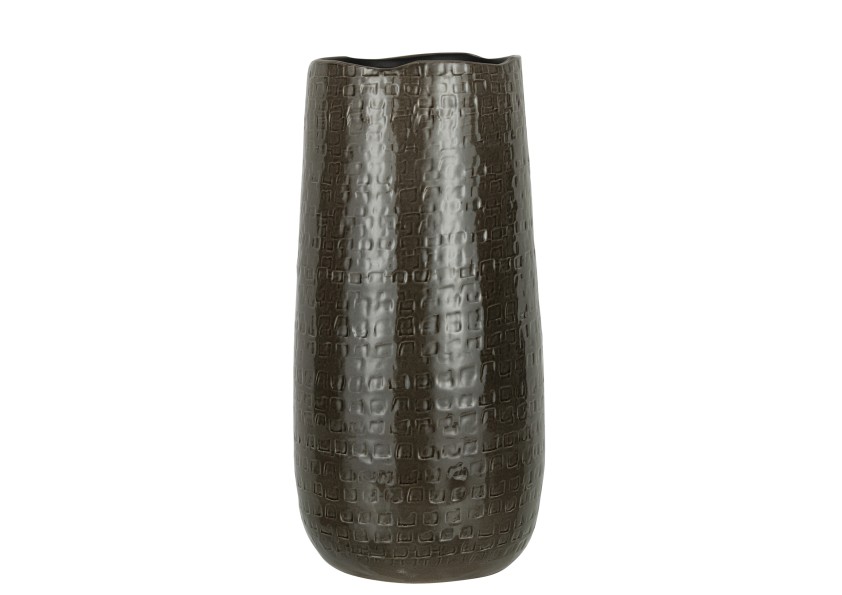 Vase motifs céramique gris foncé grand