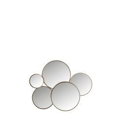 Miroir 5 cercles en métal doré