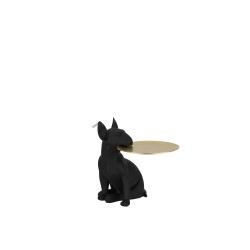 Plateau chien noir / Or