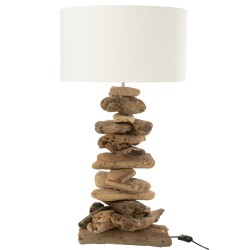 Lampe + Abat-jour en bois flotté