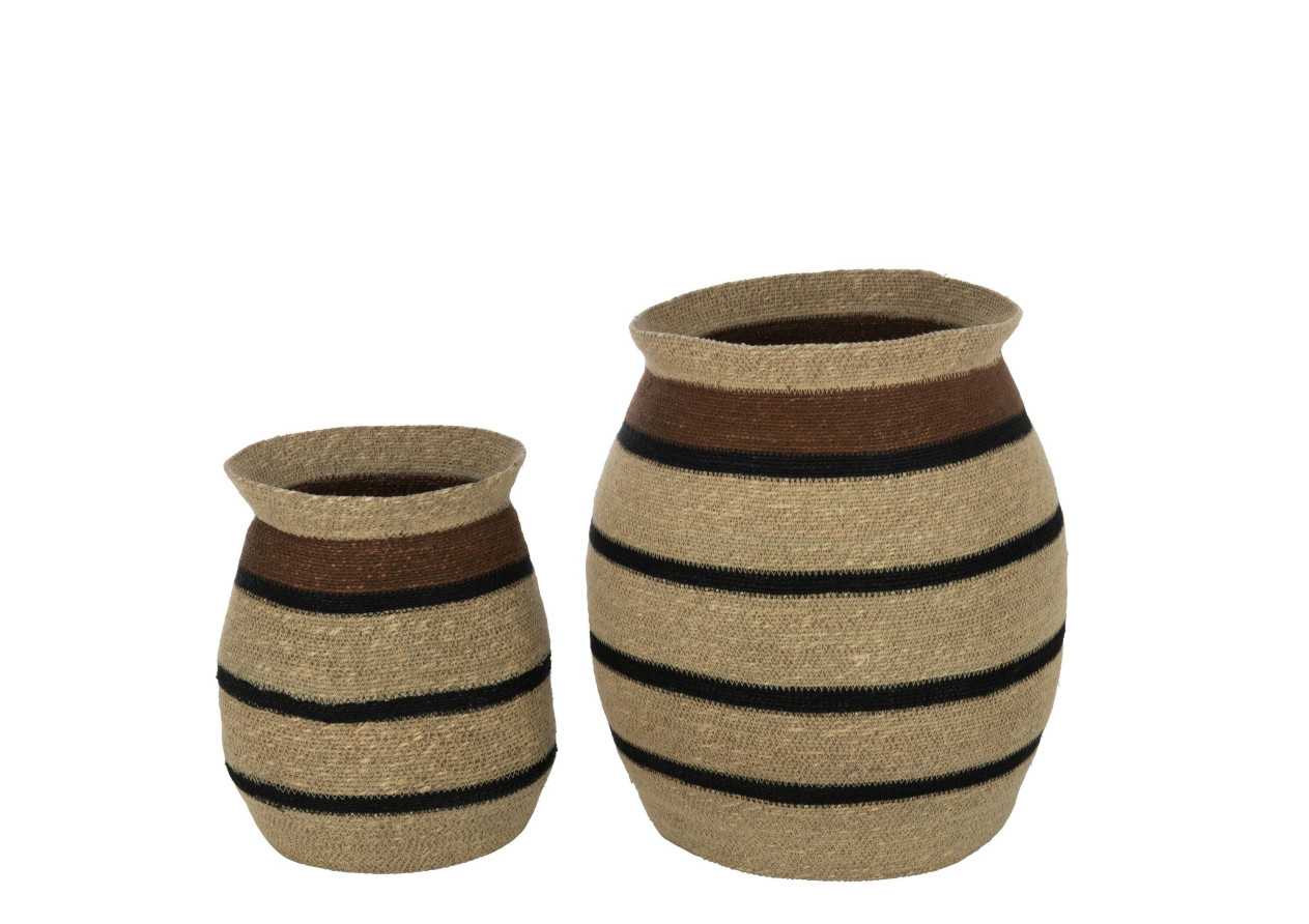 Paniers ronds rayés Marie x2