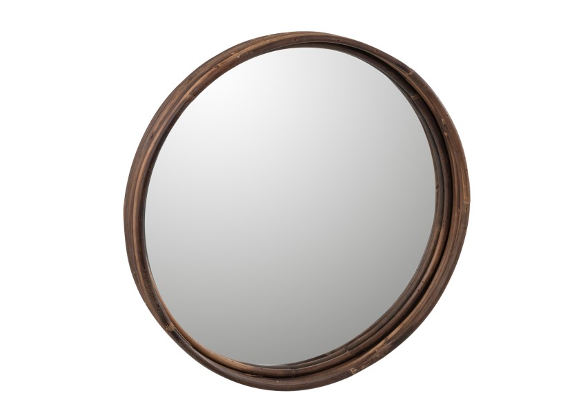 Plateau Miroir Rond en Rotin Grand