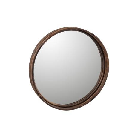 Plateau Miroir Rond en Rotin Grand