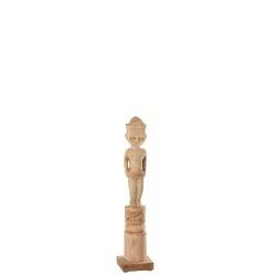 Figure africaine debout en bois naturel petit