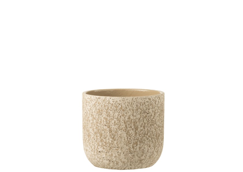 Pot de fleur en céramique beige grand