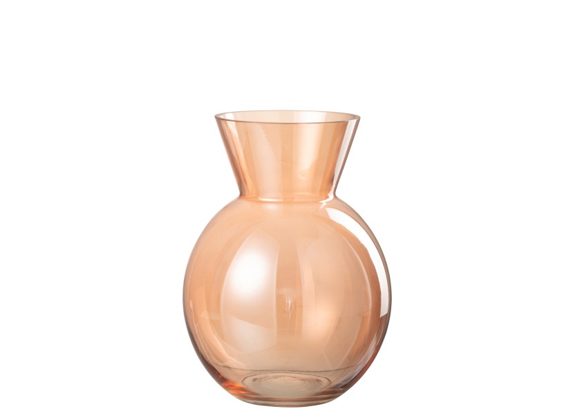 Vase en verre orange de grande taille Lucy