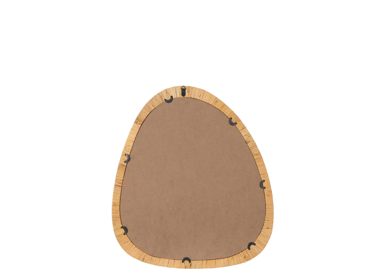 Miroir paille rotin/verre naturel grand
