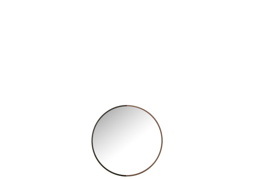 Miroir rond en métal/bois noir petit