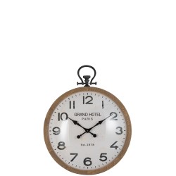 Horloge ronde en verre en bois naturel petite