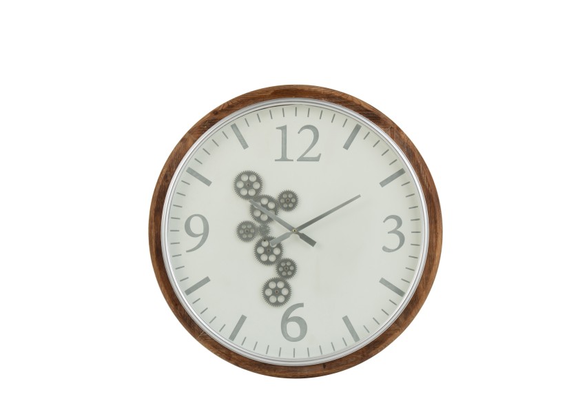 Horloge blanche marron gris grande