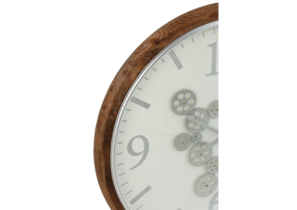 Horloge blanche marron gris grande