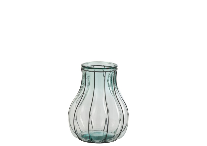 Vase Fusion Verre/Métal Bleu Petit