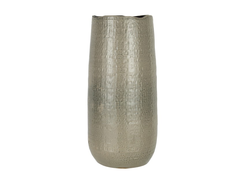 Vase motifs céramique gris large