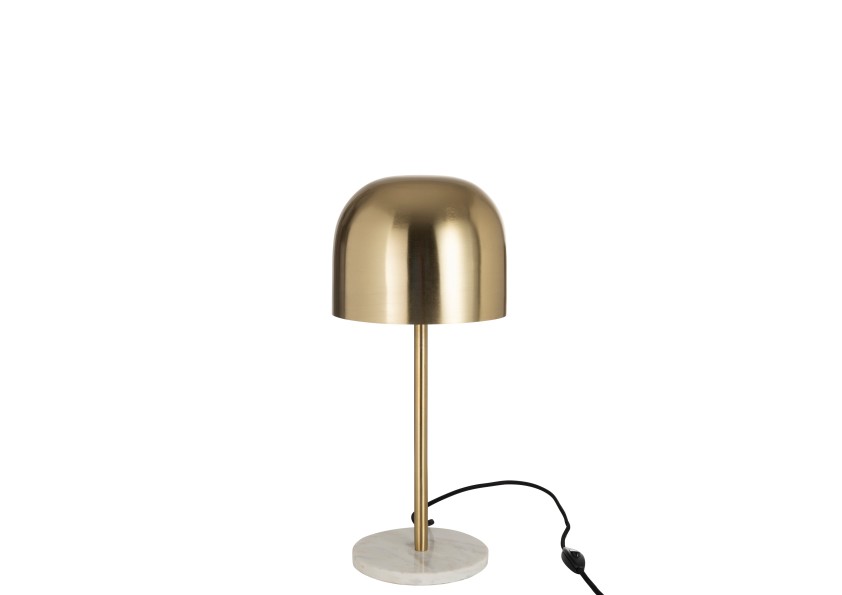 Lampe en métal et marbre doré