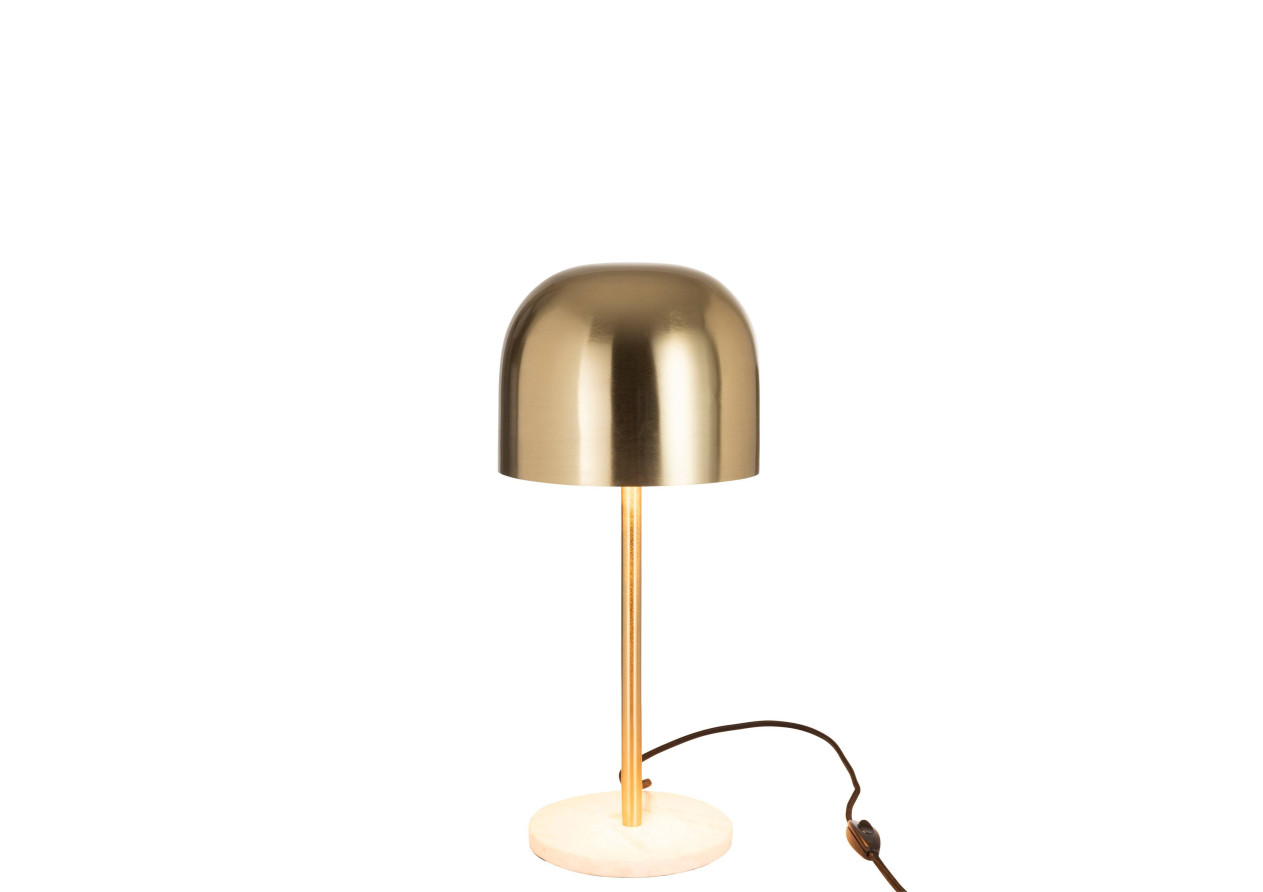 Lampe en métal et marbre doré