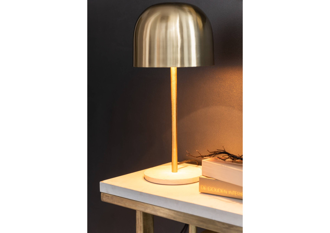 Lampe en métal et marbre doré