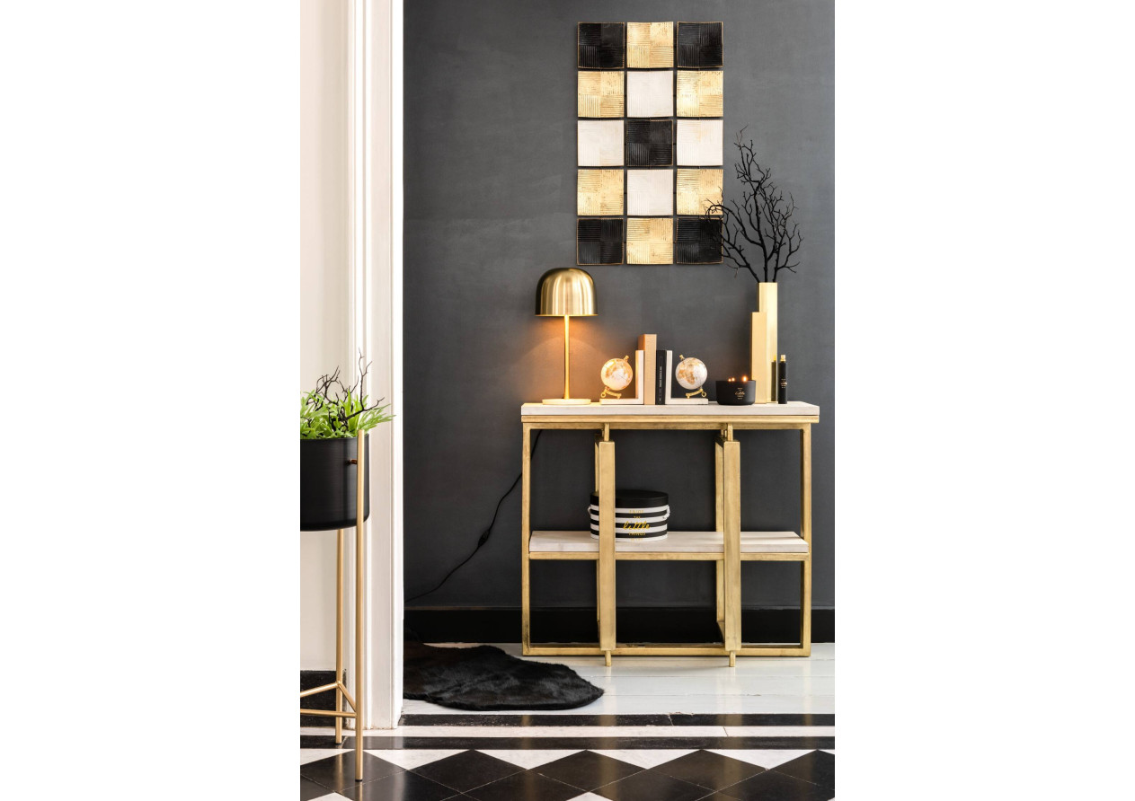 Lampe en métal et marbre doré