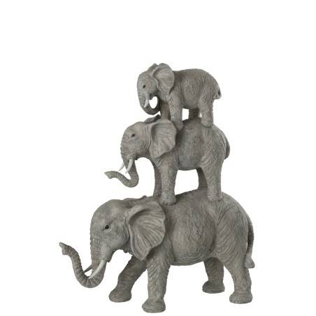 Éléphants sur dos gris