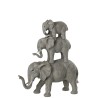 Éléphants sur dos gris