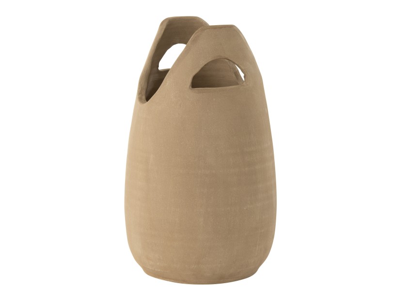 Vase Anse céramique beige large