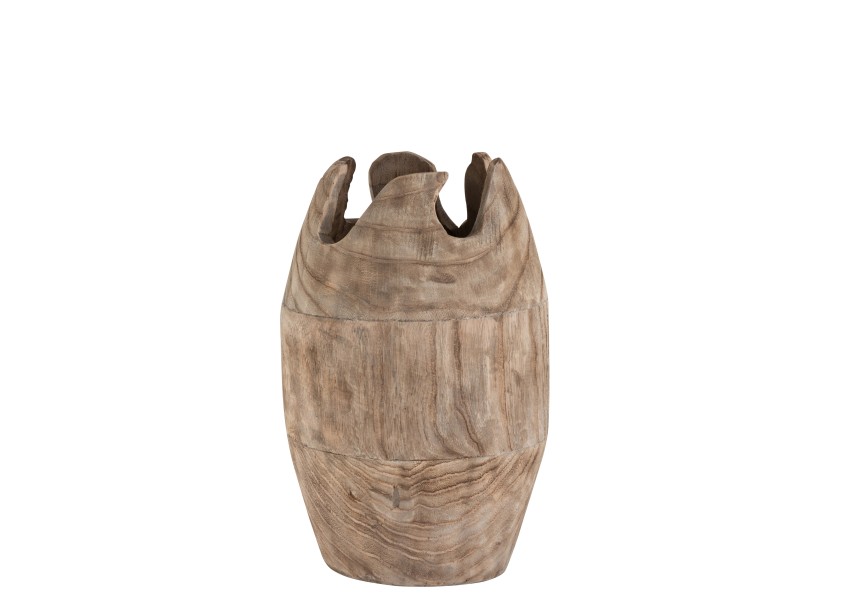 Grand vase en bois naturel