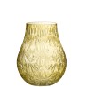 Vase en verre taillé jaune