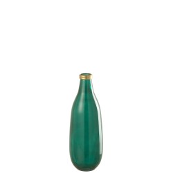 Vase en verre à bordure dorée