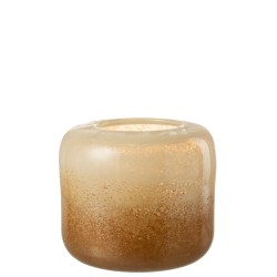 Vase Opi en verre marron/beige grand