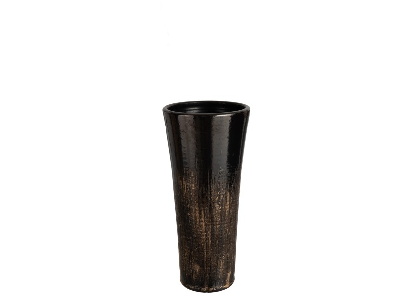 Vase en céramique noir/or moyen