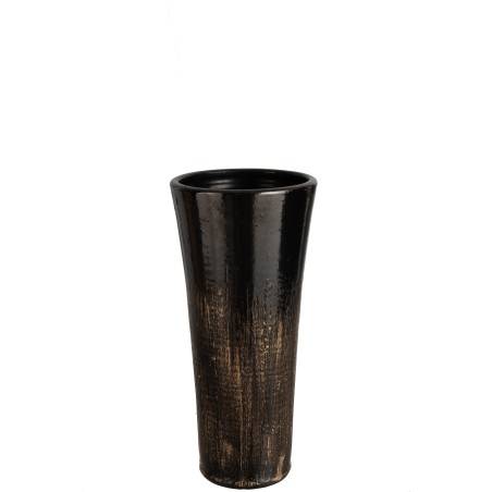 Vase en céramique noir/or moyen
