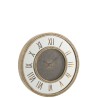 Horloge en chiffres romains miroir LED doré antique grande