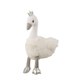 Peluche de cygne blanc/gris/argenté grande