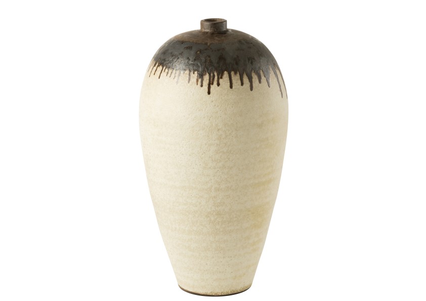 Vase en céramique beige/marron grande taille