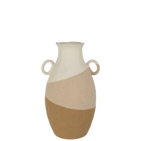 Vase oreille beige/marron grand