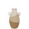 Vase oreille beige/marron grand