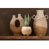 Vase oreille beige/marron grand