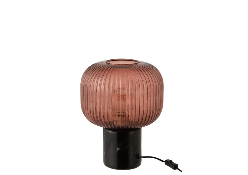 Lampe de table Yufo en marbre rouge/noir