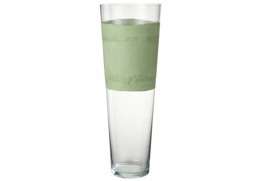 Vase en verre de Delph vert très grand