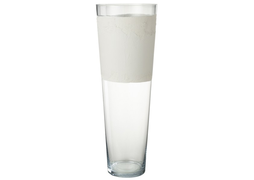 Vase en verre Delph blanc très grand