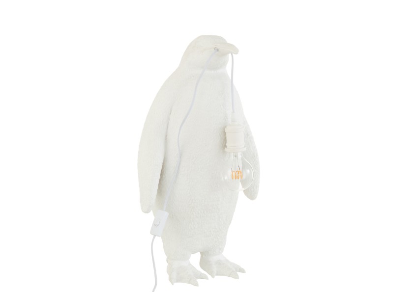 Lampe de table pingouin blanche grande