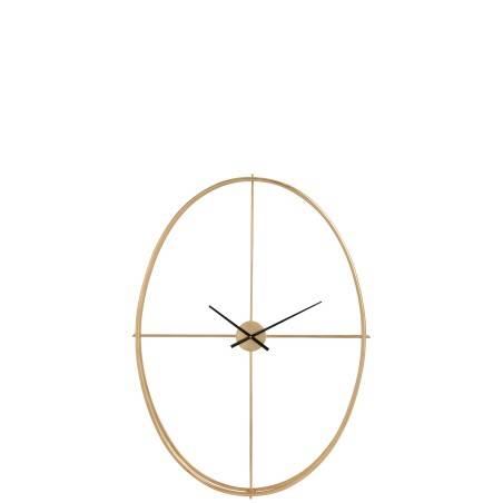 Horloge ovale en métal doré grande