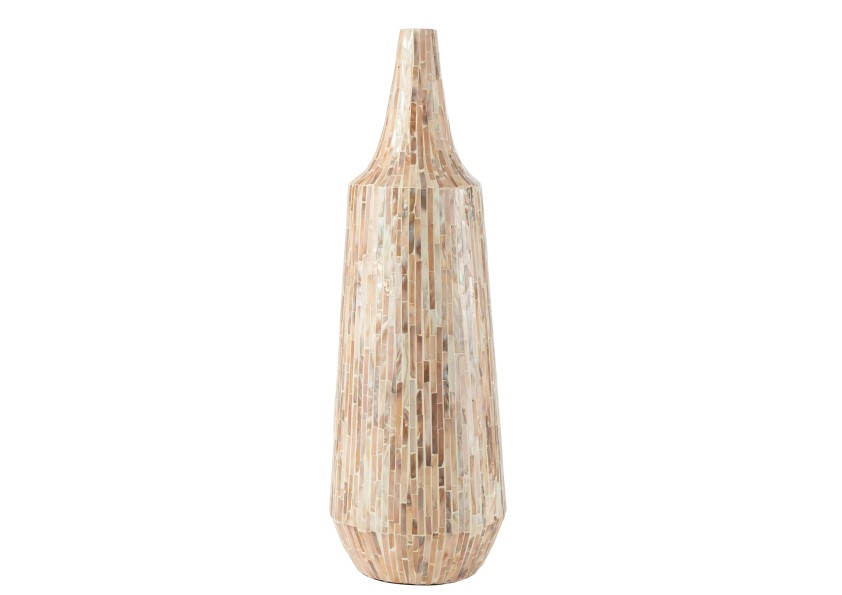 Vase Nuye bouteille mosaique beige