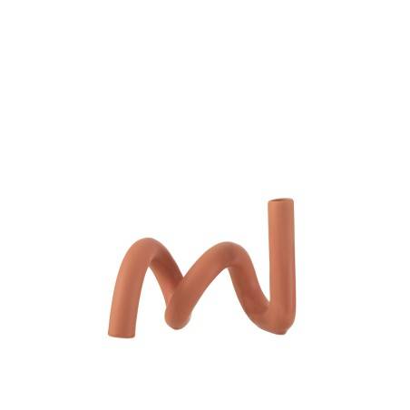 Porte-bougie twist en céramique orange